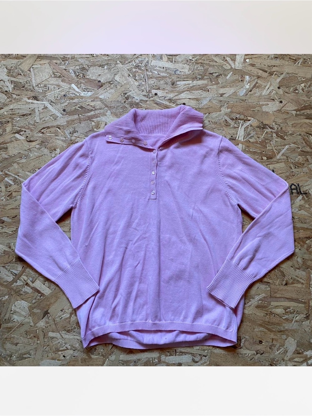 Women's Light Pink Snap-Collar Pullover Sweater